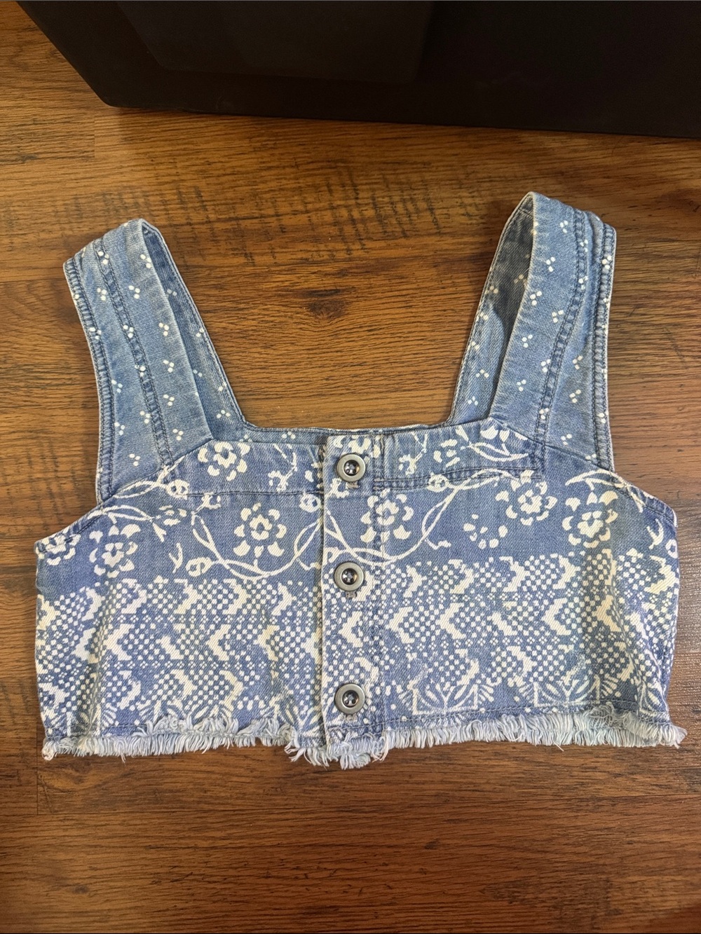 Blue Floral Cropped Tank Top 2.L2